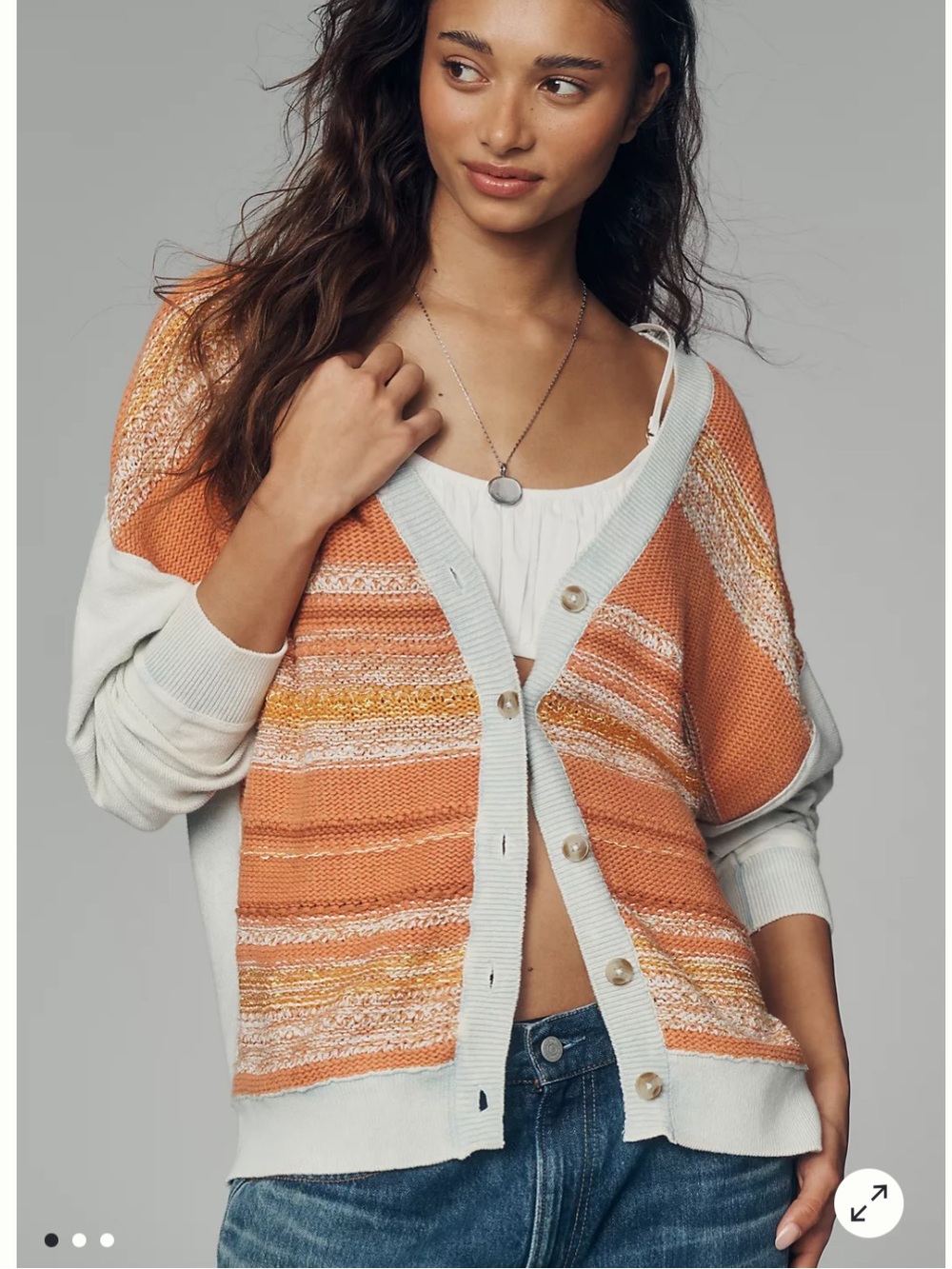 Anthropologie | Pilcro Cotton Sunflower V-Neck Cardigan | Never Worn | XS